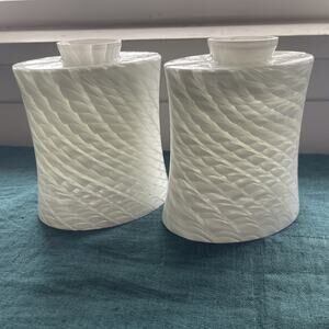 Vintage Art Deco Lattice Weaved Frosted Glass Sconce Chandelier Lamp Shades Lot